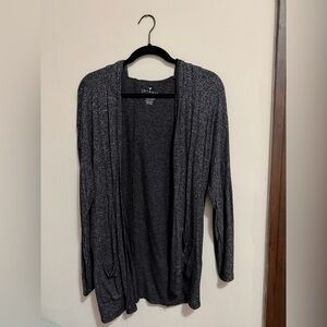 American Eagle Outfitters Charcoal Open-Front Cardigan